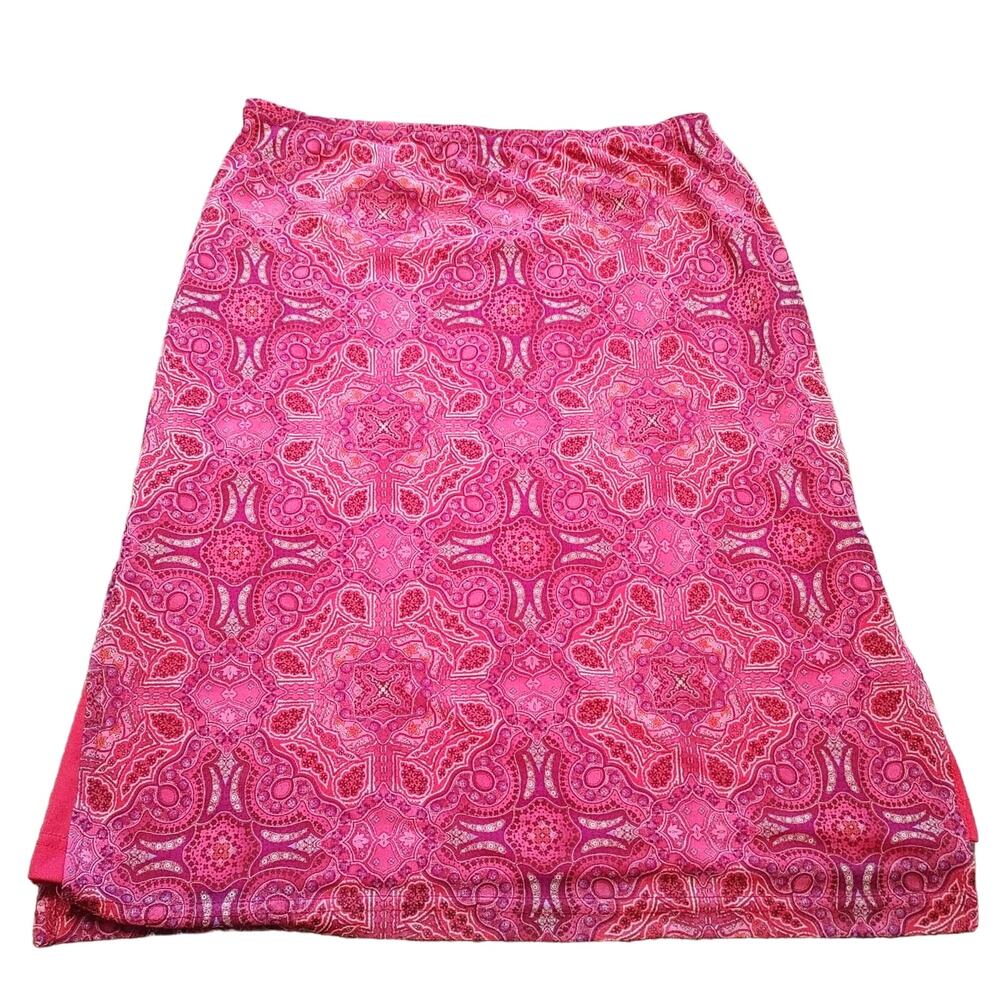 Exact Change Vintage Red Pink Skirt Size Medium Polyester Summer